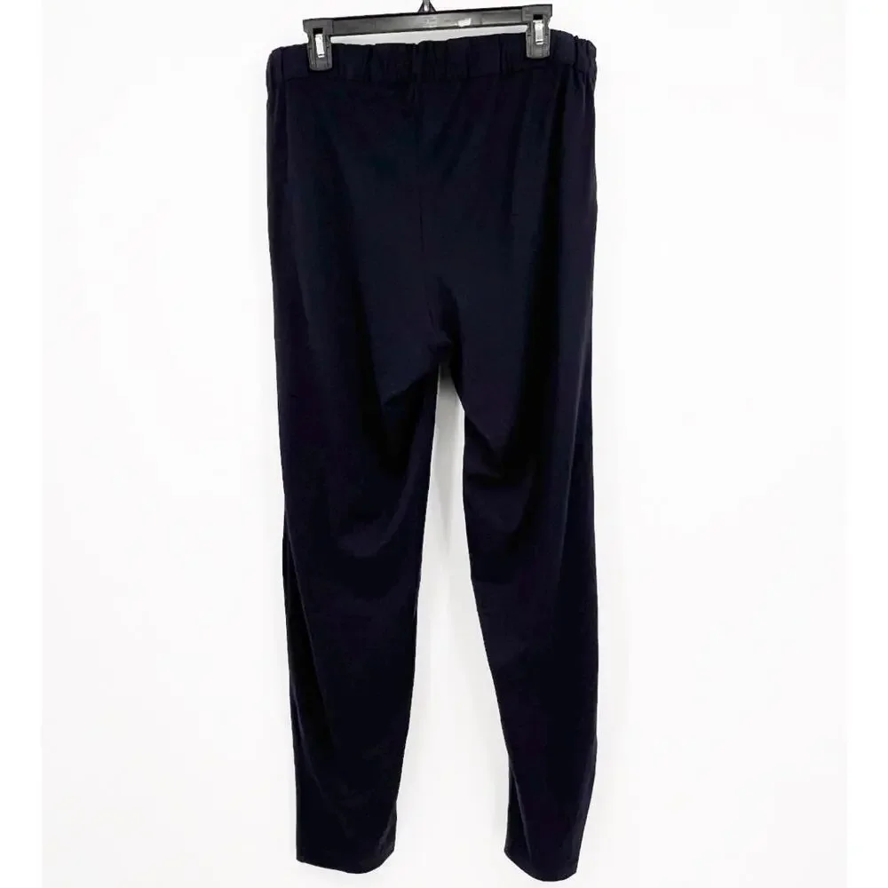 HANRO Men's Night & Day Long Cotton Pants XL Navy Blue Drawstring Pockets NWOT